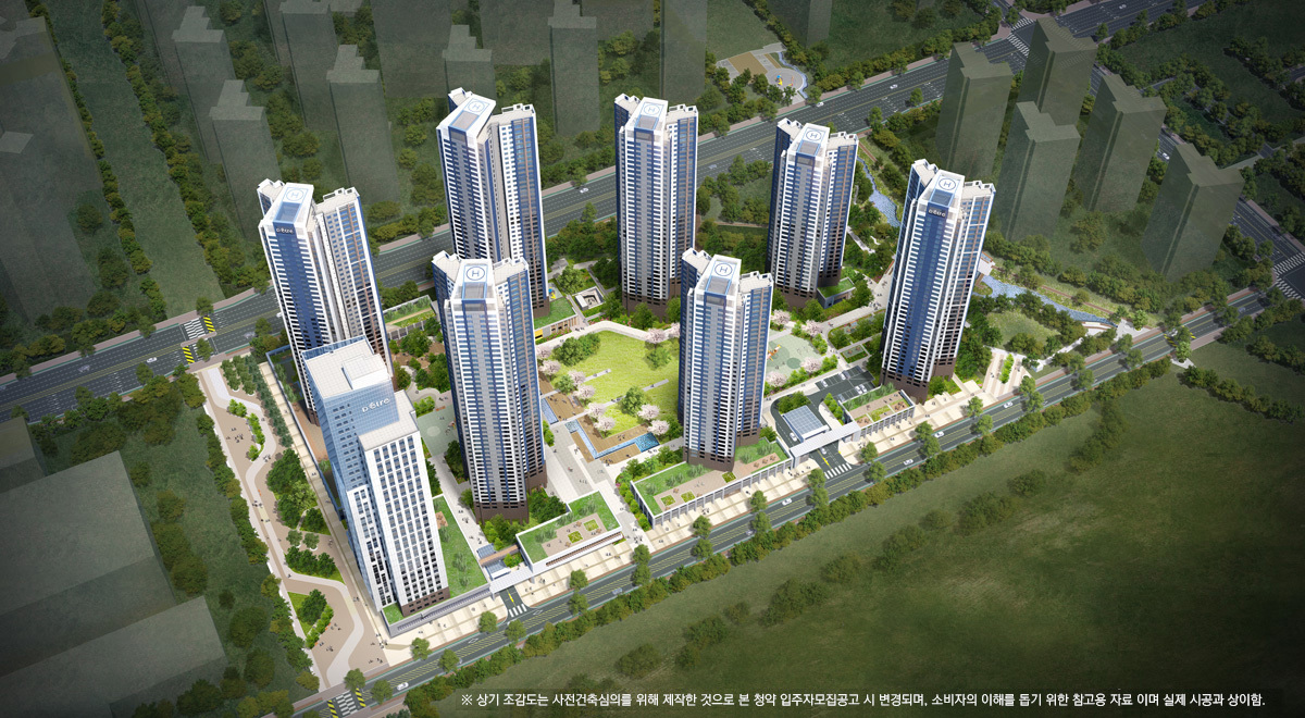 영종하늘도시 대방디에트르 주상복합 조감도