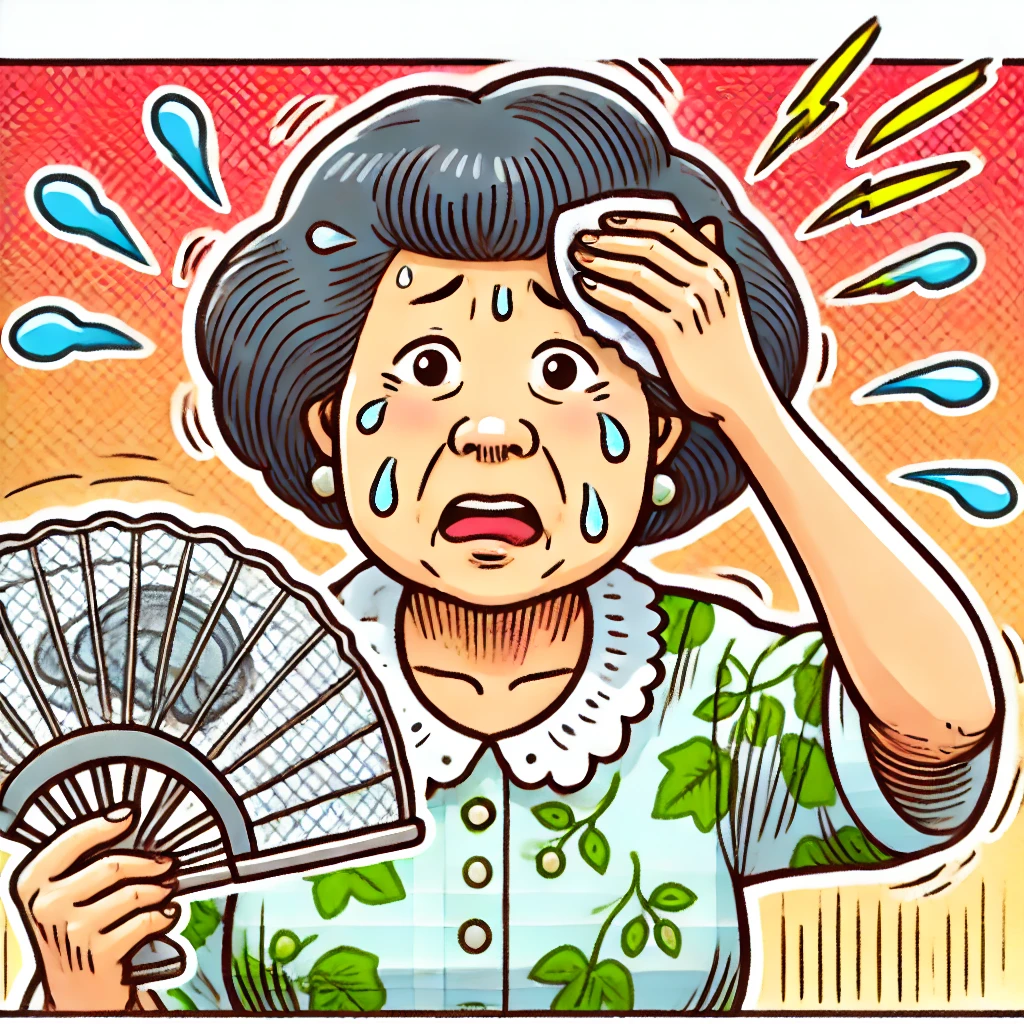 갱년기 대표 증상을 표현한 여성