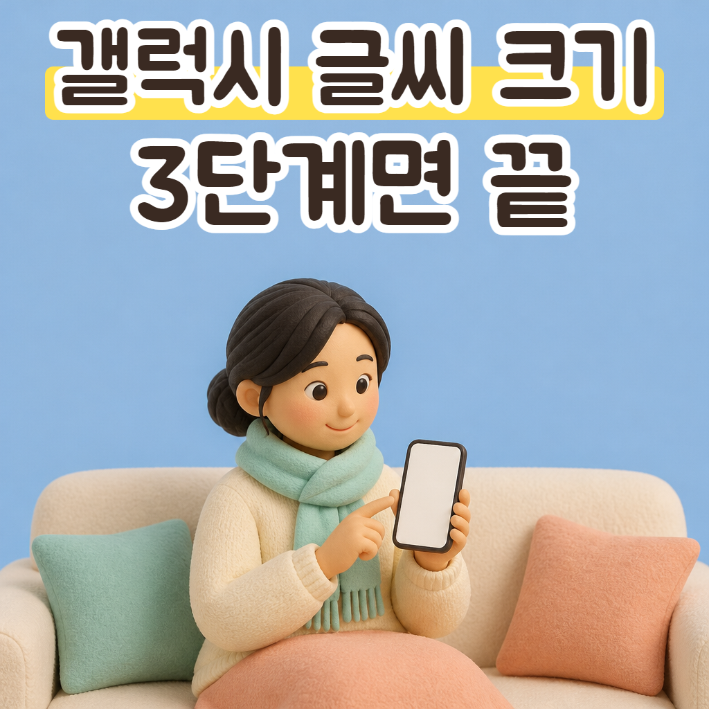거실 소파에서 휴대폰을 들고 화면을 살펴보는 성글이