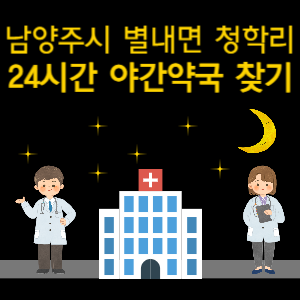 남양주시 별내면 청학리 24시간 야간 심야 당번약국 찾기
