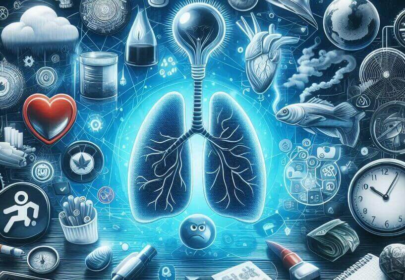 폐 건강에 영향을 끼치는 다양한 요인들의 사진
