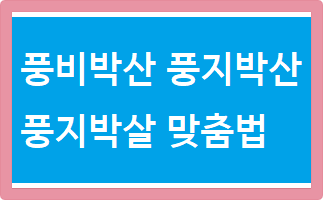 풍비박산 풍지박산 풍지박살 맞춤법