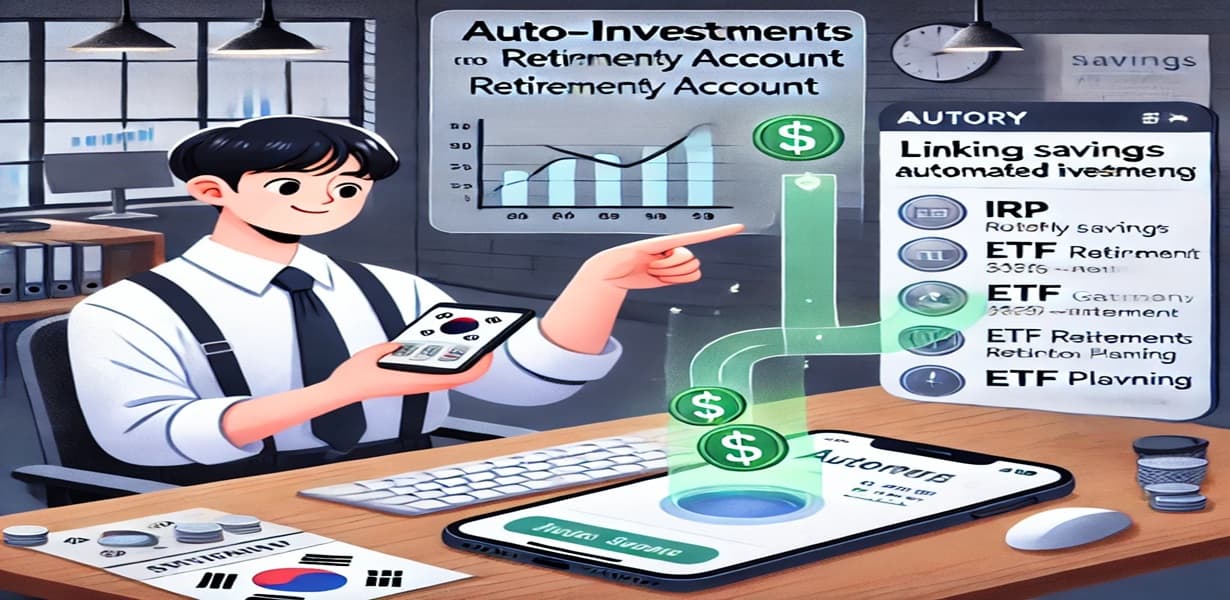 월급 자동저축 후 ETF 및 IRP 투자로 연결되는 재테크 루틴을 설정하는 사회초년생의 모습