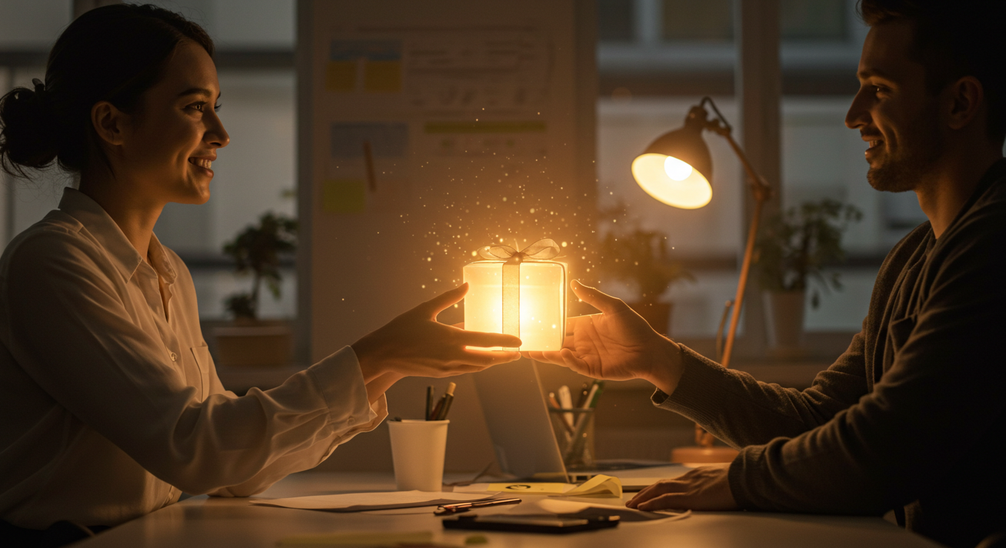 선물 주는 모습