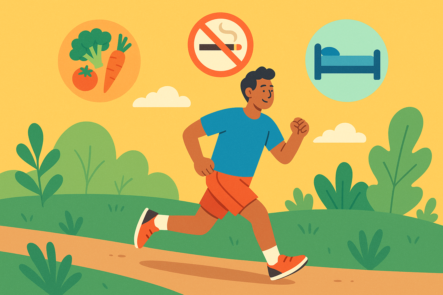 정자 건강을 위한 생활 습관 참조 일러스트