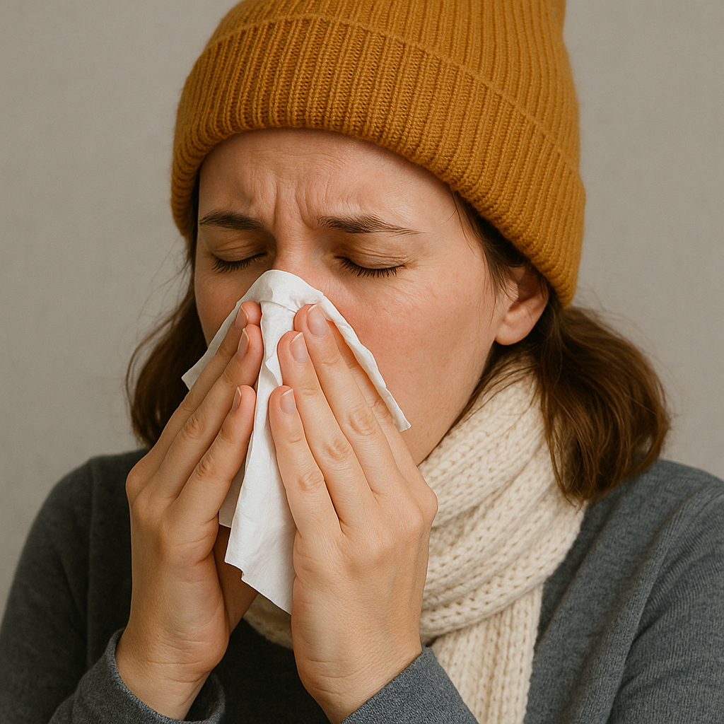 코감기를 표현하는 사진 하나만 만들어줘