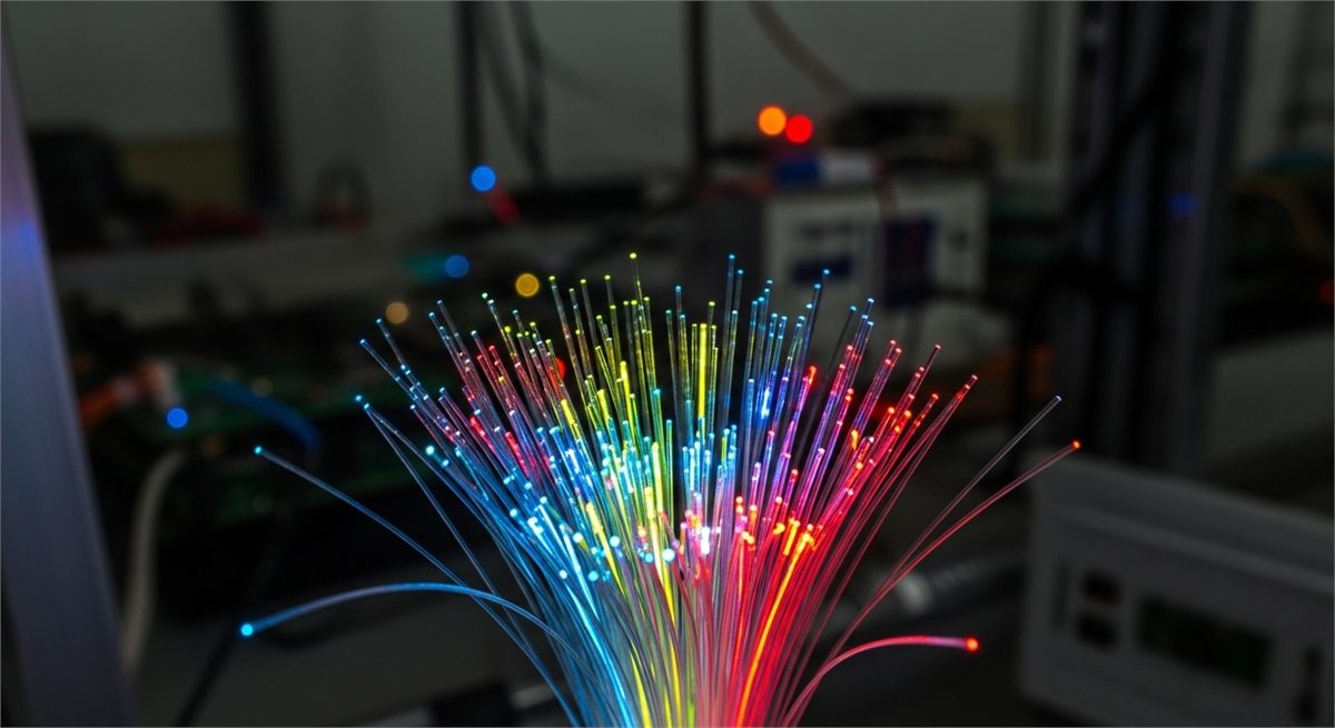 AI 광통신 인프라를 상징하는 광섬유 디테일 장면