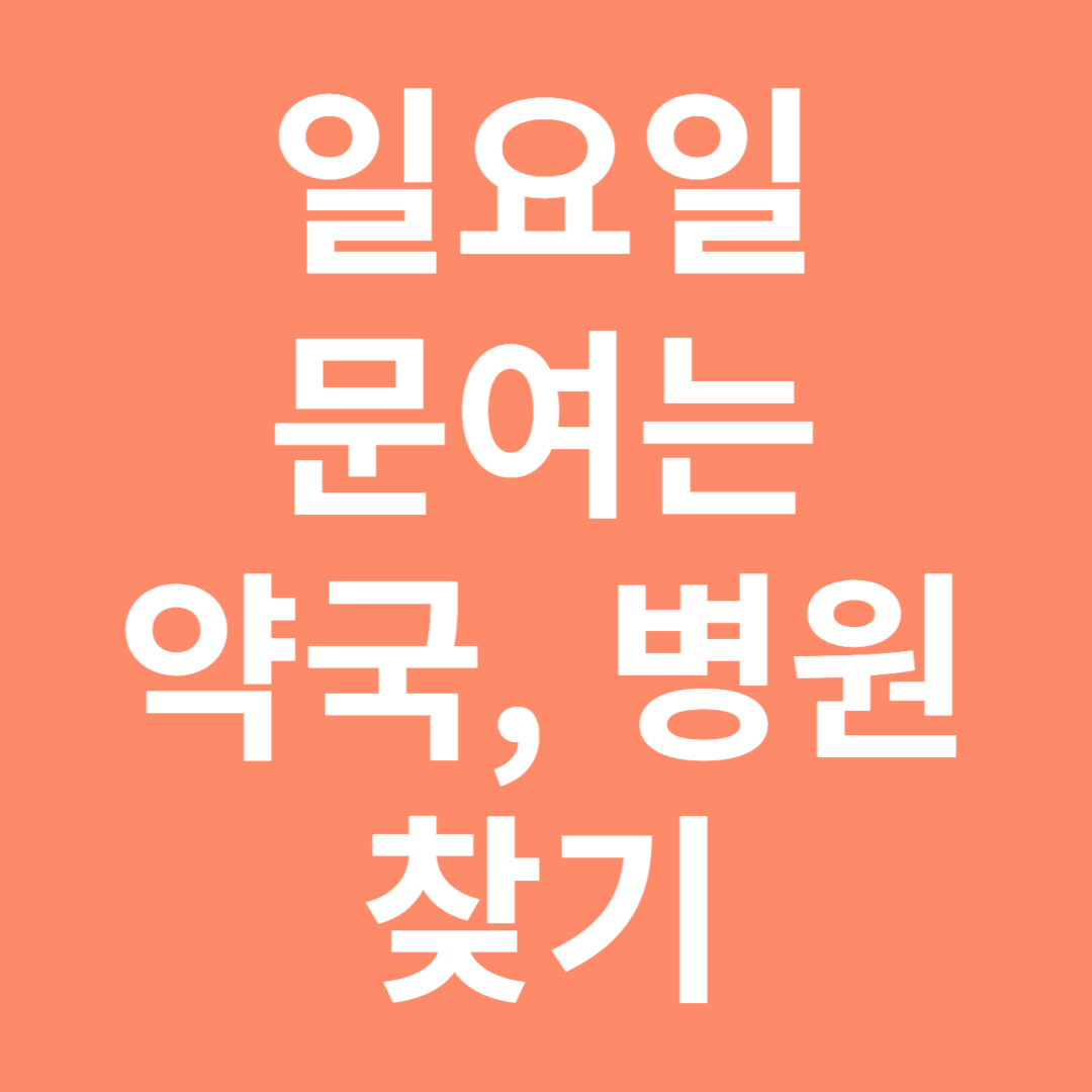 일요일 문여는 약국과 병원 찾기