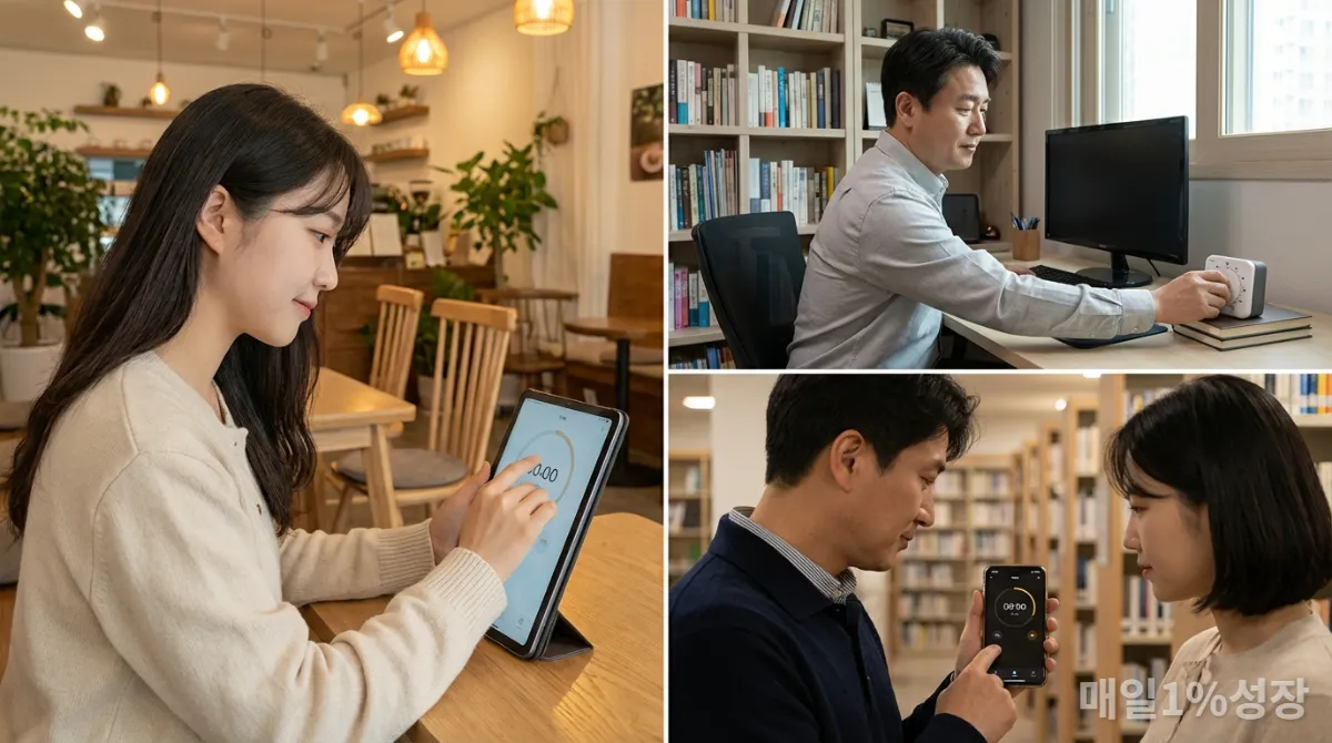 개인의 필요에 맞춰 뽀모도로 루틴을 조절하는 다양한 한국인들