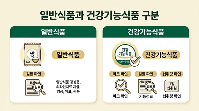 일반식품과 건강기능식품 구분