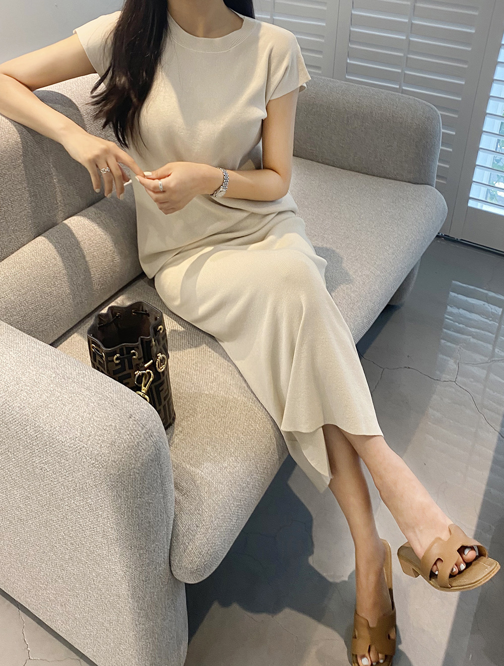 앙코르 디어 여름 니트 투피스 세트