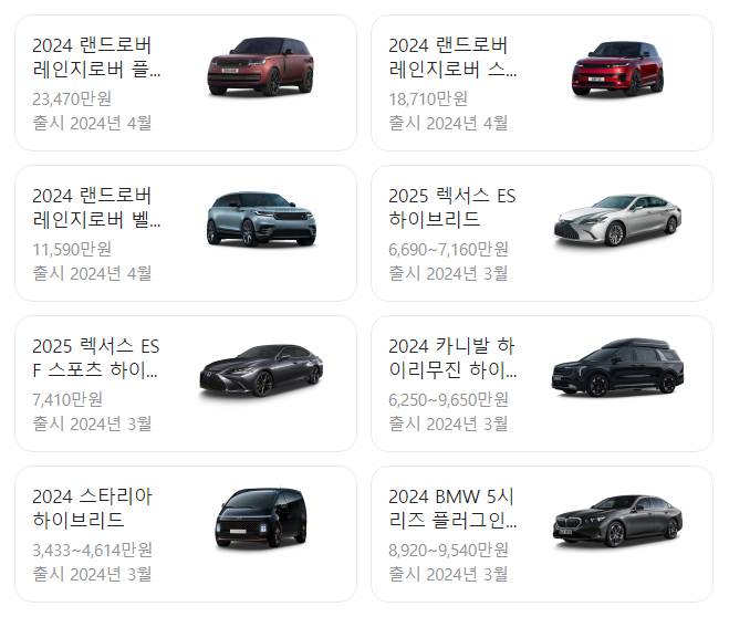 하이브리드 차량 가격