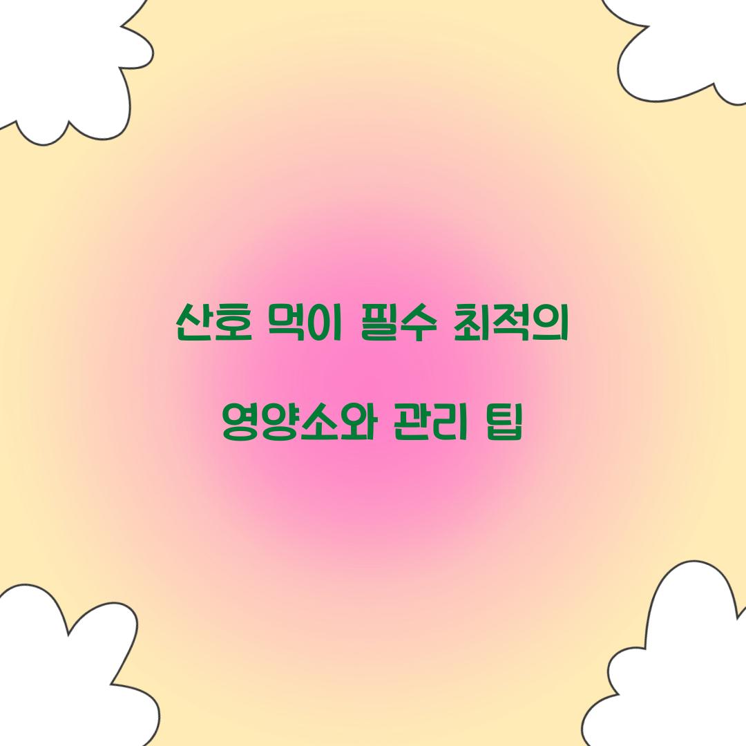 산호 먹이 필수
