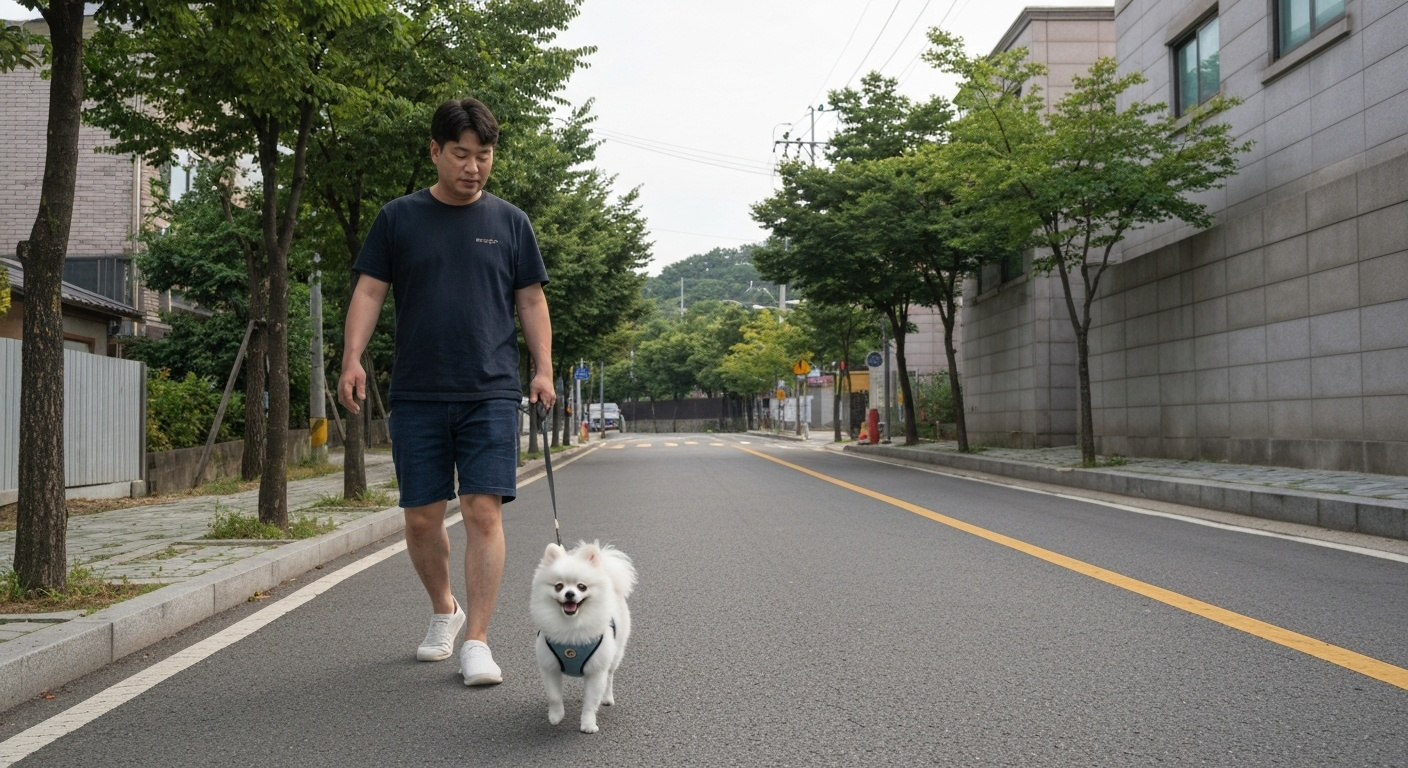 강아지 하네스 산책