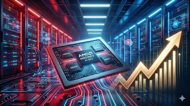 AMD 실적 발표와 HBM 관련주 전망을 분석한 AI 반도체 시장 이미지