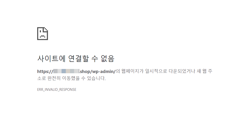 ERR_INVALID_RESPONSE 오류