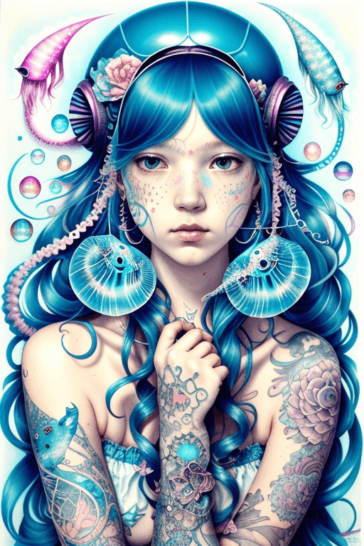 Playground AI로 생성한 그림(1) - 해파리 소녀