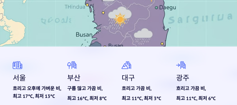 지역별 날씨
