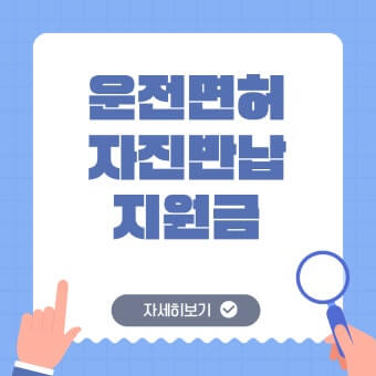 운전면허 반납 지원금