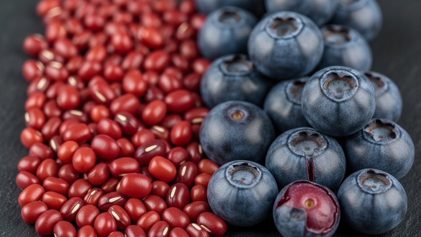 팥 안토시아닌 효능, 항산화 식품, 블루베리 비교
