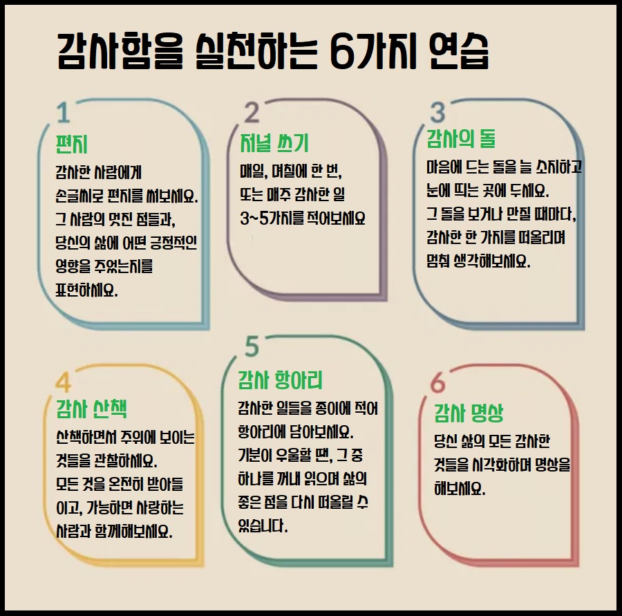 감사 명상 감사함을 실천하는 방법들