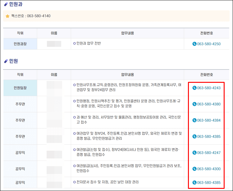 부안군청-전화번호
