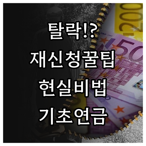 기초연금 탈락 후 다시 신청하는 현실..