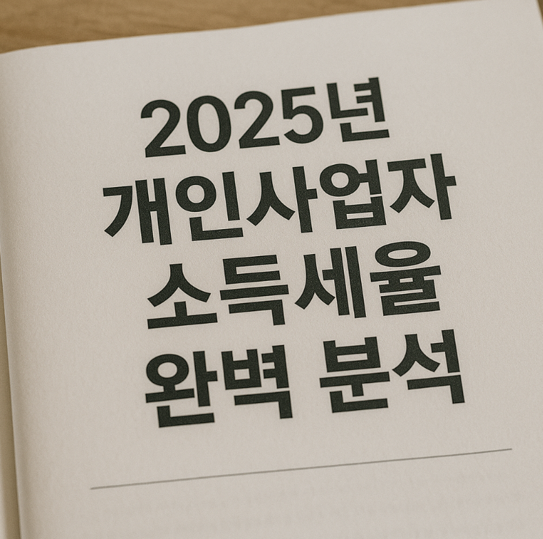 2025 개인사업자 소득세율 완벽분석