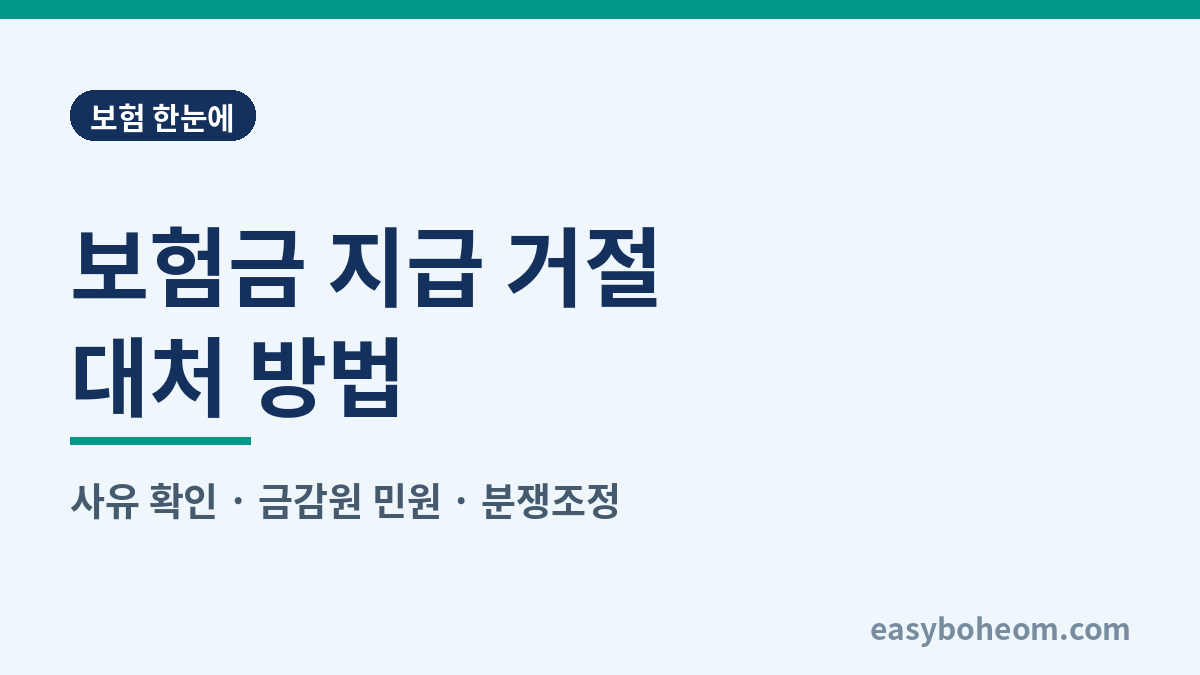 보험금 지급 거절 대처 방법 정리 대표 이미지