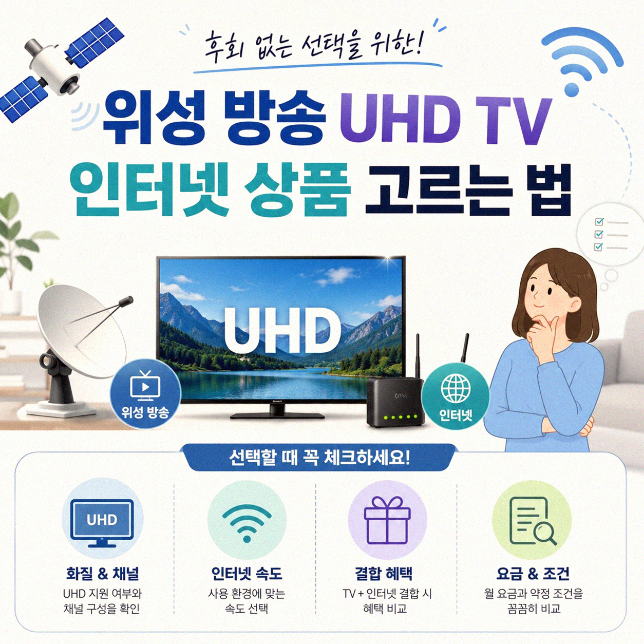 위성 방송 UHD TV 인터넷, 어떤 상품을 얼마나 내야 할까?