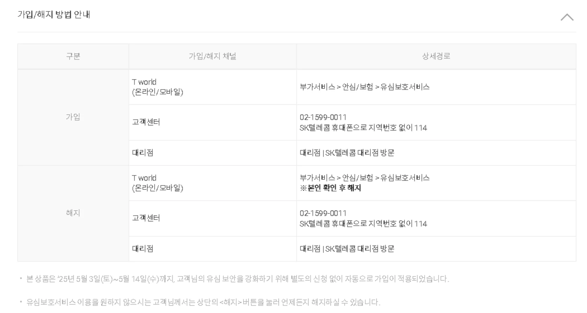 skt 유심보호서비스 유심교체 무료