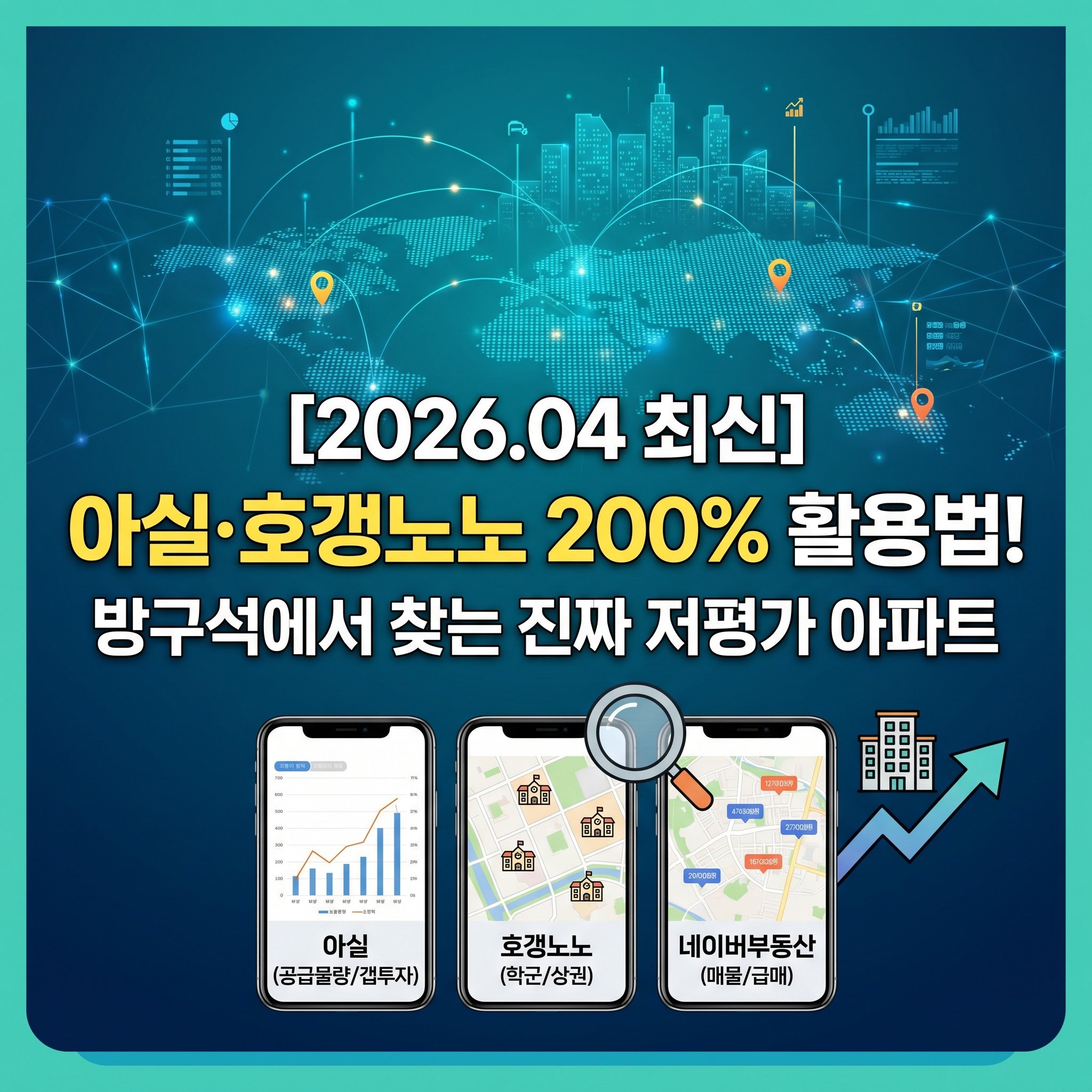 아실 호갱노노 네이버 부동산 앱 활용 방구석 임장 저평가 아파트 찾는 법 입주물량 학군 갭투자 썸네일