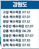 2024 전국 해수욕장 개장일 정리와 특징 - 강원도