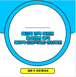 세종시 정책 여민전 차이점과 혜택 캐시백&middot;출산축하금&middot;청년지원