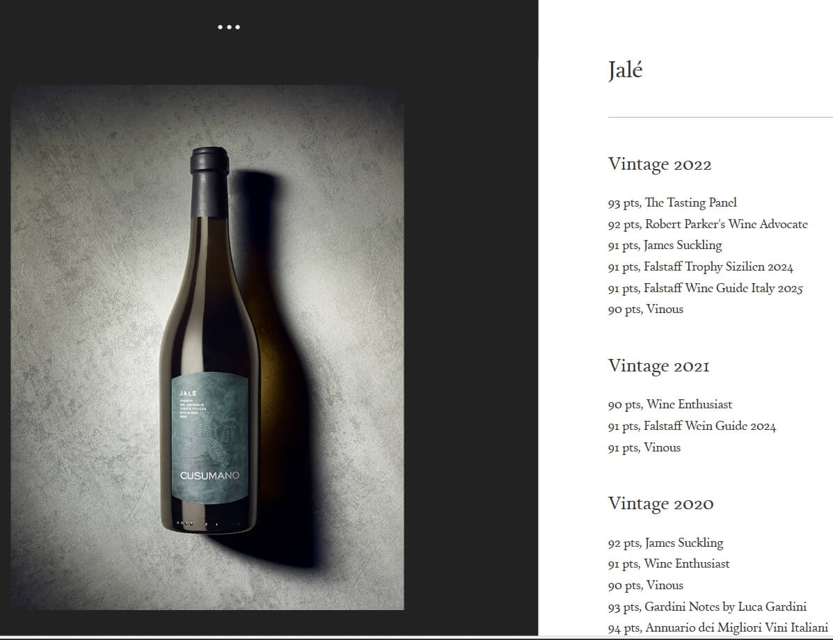 [Italy] Cusumano Jal&eacute; Chardonnay 2022, Tenuta Ficuzza, Sicilia｜쿠수마노 잘레 샤르도네 2022, 시칠리아 IGT