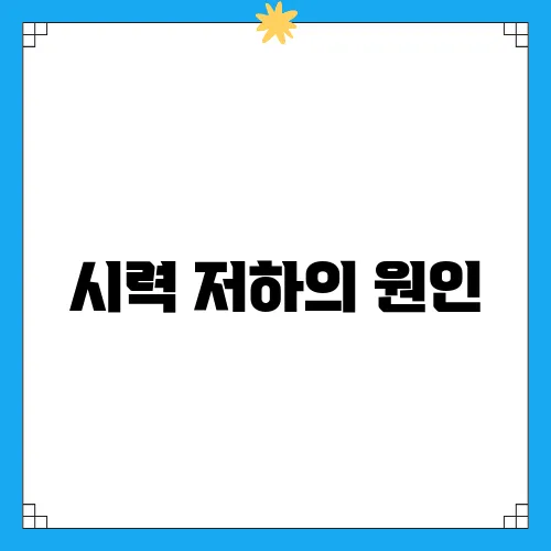 시력 저하의 원인