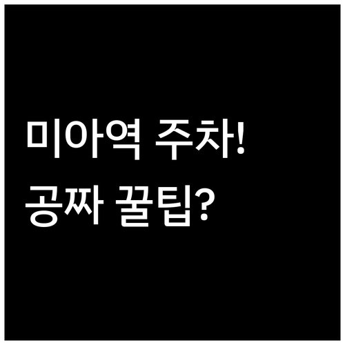 미아역 근처 주차장 위치와 요금 무료..