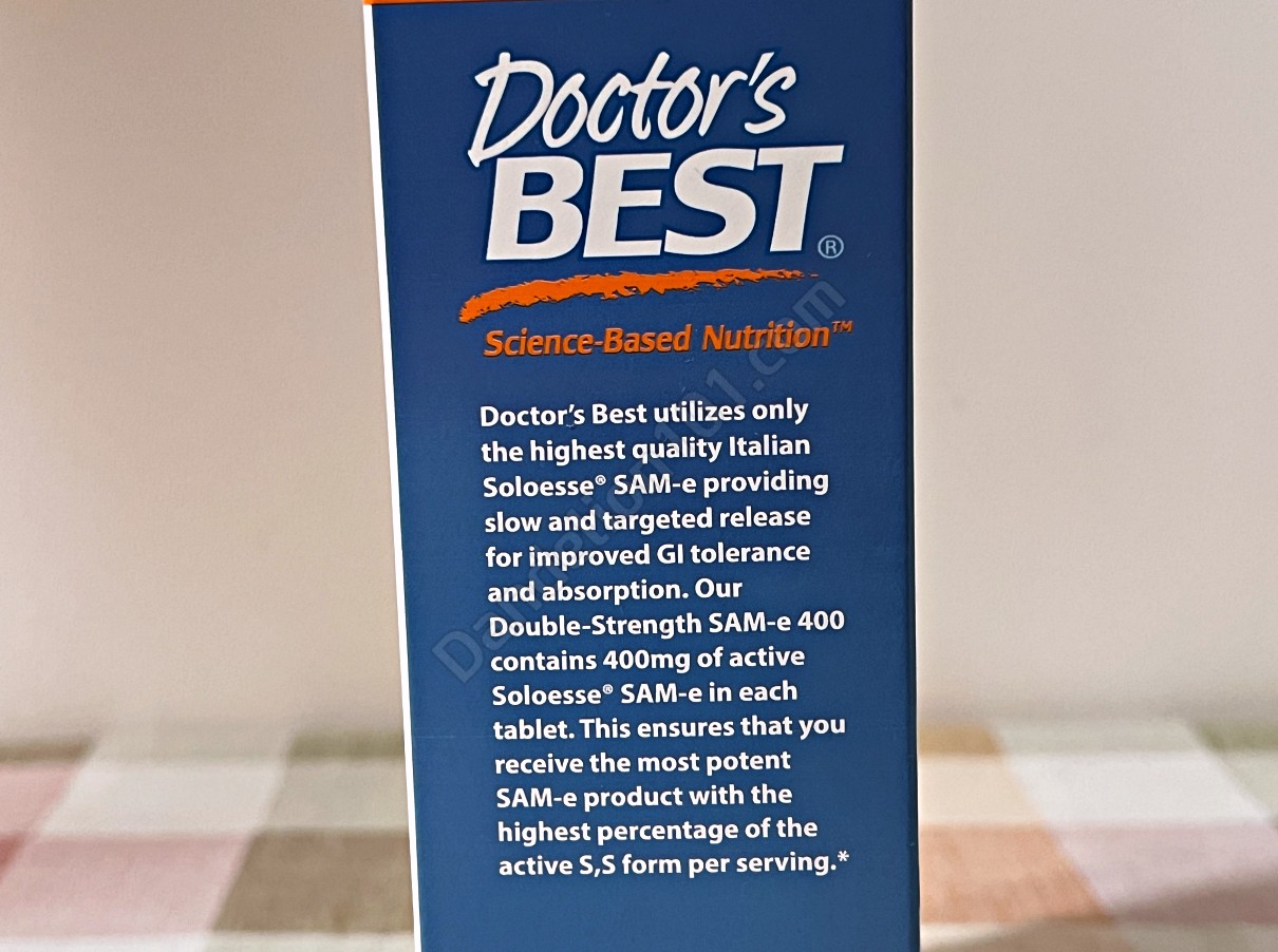 닥터스베스트 더블 스트랭스 SAM-e 400mg (Doctor&#39;s Best SAM-e Double Strength 400 mg) 제품 설명