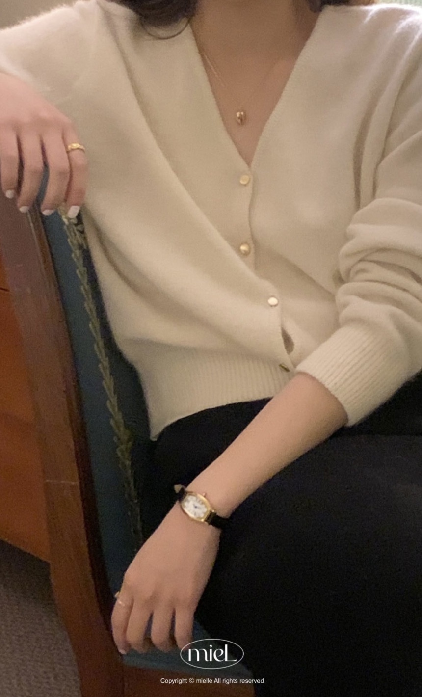 미엘 라쿤 가디건 레드아이보리당일