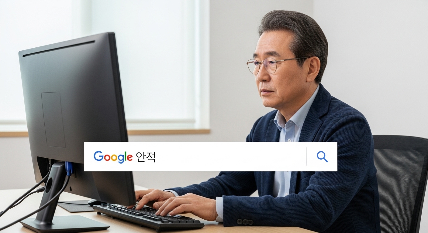 검색창에 키워드를 입력하는 장면