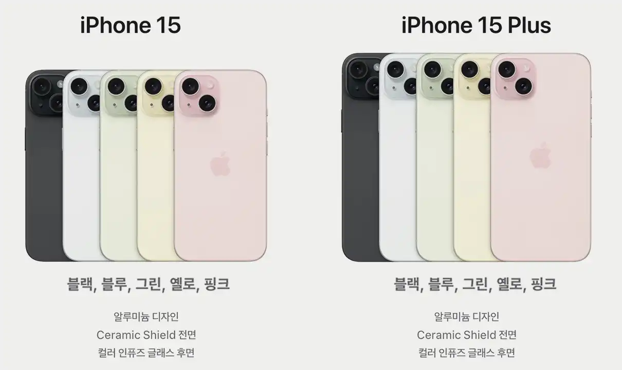 아이이폰폰15-15플러스-블랙-블루-그린-옐로-핑크-색상