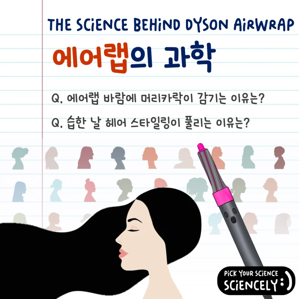 에어랩의 과학, airwrap, 에어랩 바람에 머리카락이 감기는 이유는? 습한 날 헤어 스타일링이 풀리는 이유는?