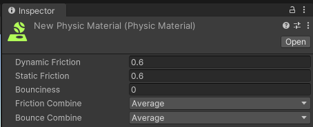 인스펙터 창 화면
