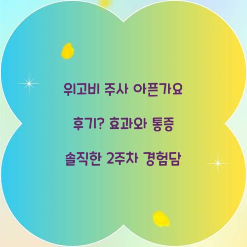 위고비 주사 아픈가요 후기