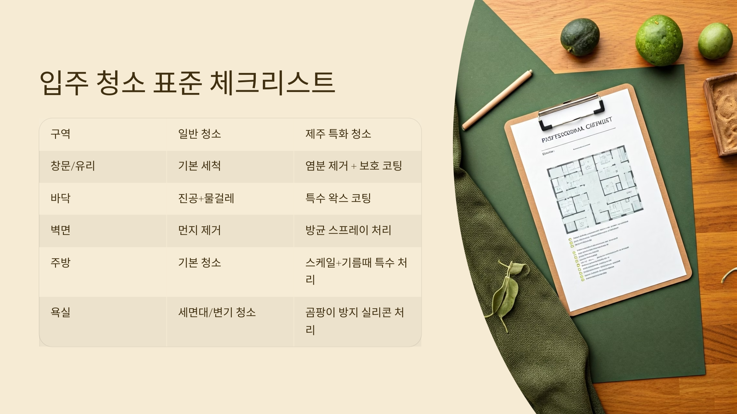 서귀포 입주청소 체크리스트