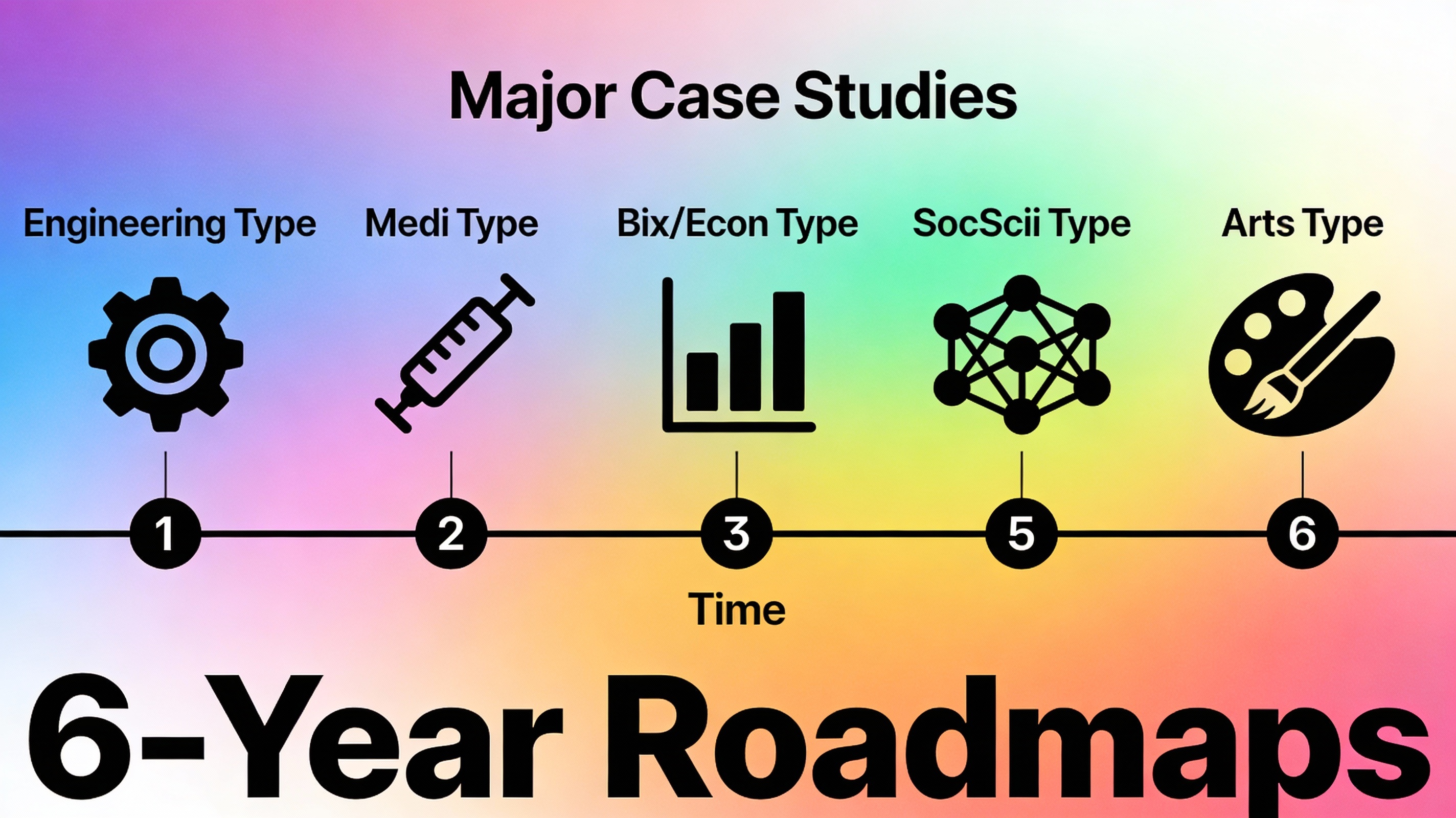 전공 선택의 실제 사례 분석: 공대형&middot;의대형&middot;경영경제형&middot;사회과학형&middot;예술형 학생의 6년 로드맵
