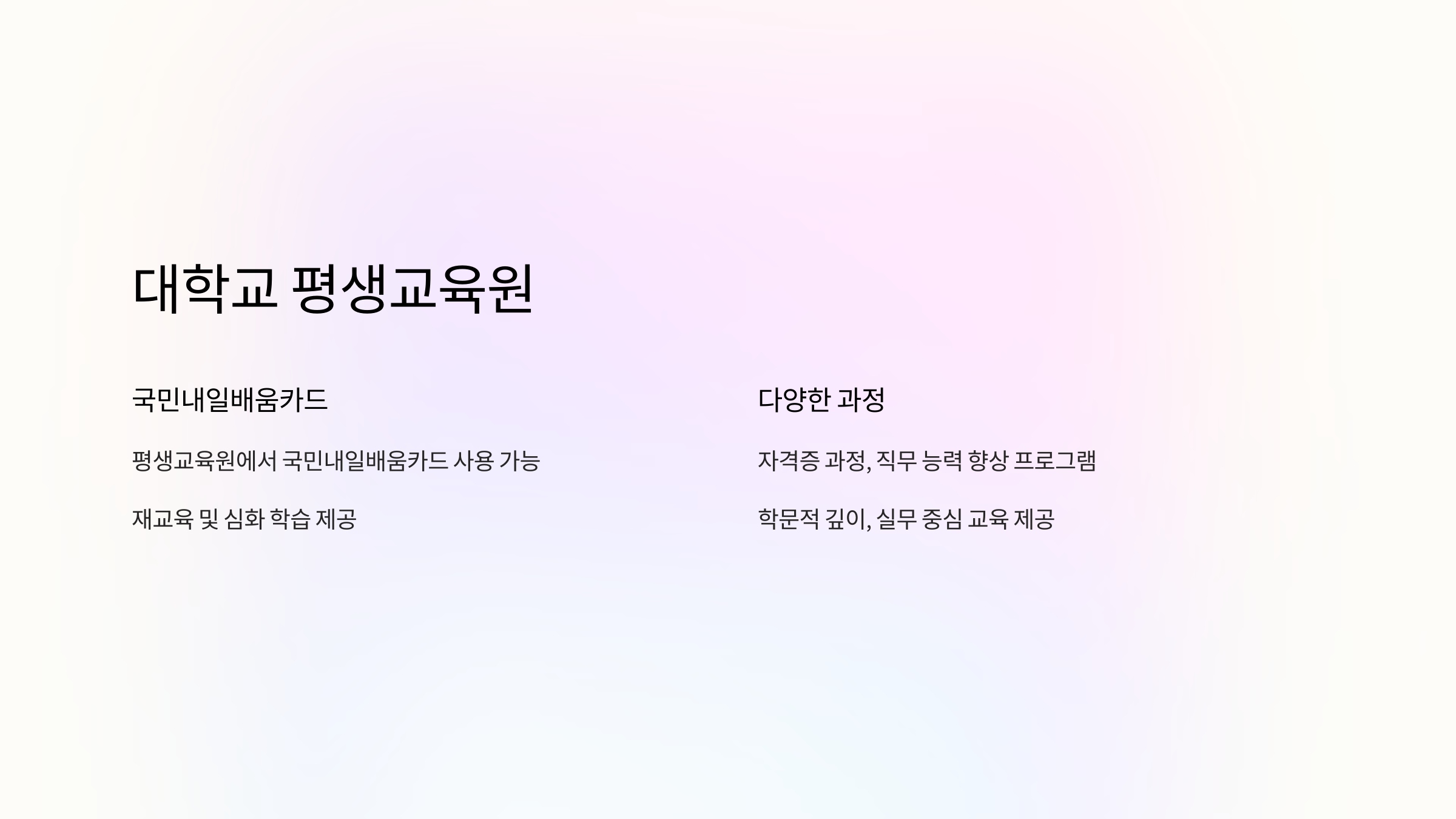 대학교 평생교육원