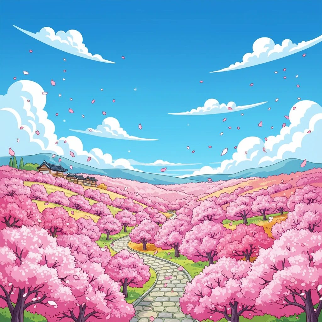 경북 영양 벚꽃 여행 정보 주차장 위..