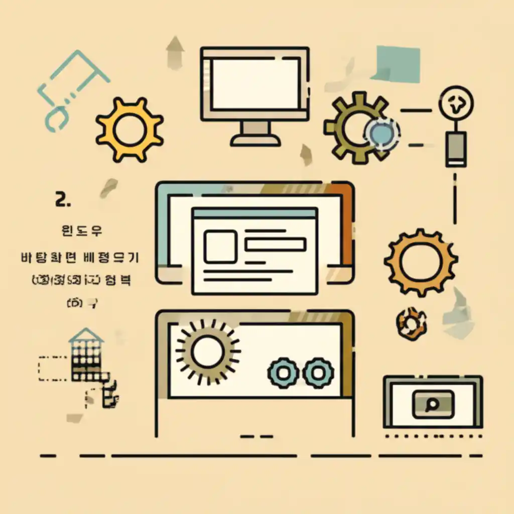 윈도우 컴퓨터 바탕화면 배경 바꾸기 설정 화면, 변경 방법을 구체적으로 설명합니다.