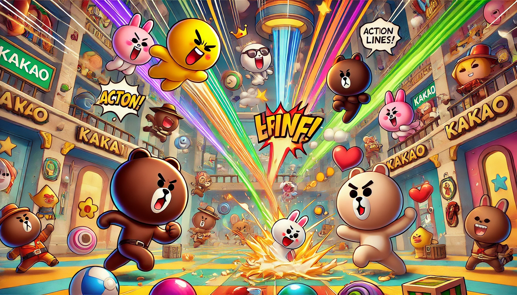 네이버 카카오의 캐릭터 대결 이미지